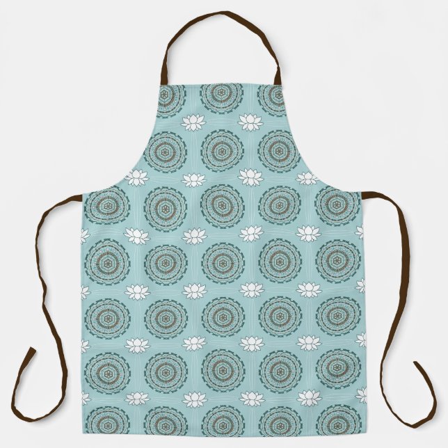 Lotus Weave All-Over Print Apron (Front)
