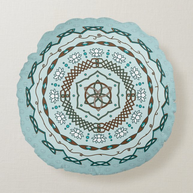 Lotus Weave Round Pillow (Front)