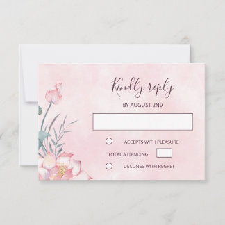 Lotus  Wedding RSVP Card