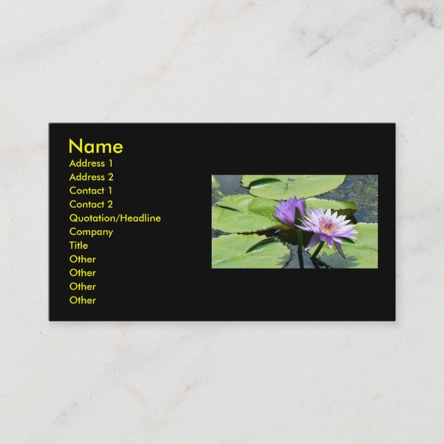 Lotus With Dragonfly Business Card (Front)