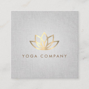 Lotus Yoga Instructor Grey Square Business Card