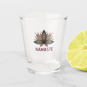lotus yoga mandala flower namaste hippie shot glass