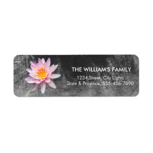 Lotus Yoga Meditation Floral Black Return Labels