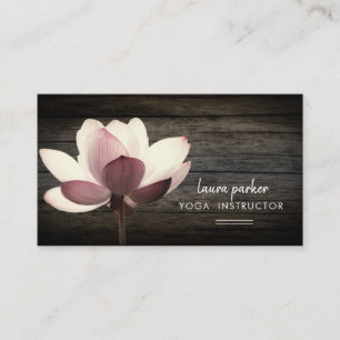 Lotus Yoga Meditation Zen Vintage Wood Business Card