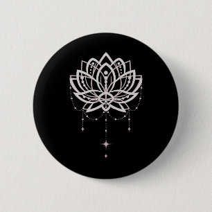 Lotus Yoga Namaste Lily Flower Graphic 6 Cm Round Badge