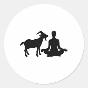 Lotus Yoga Pose Goat Yoga Classic Round Sticker