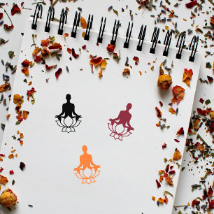 Lotus Yoga Sign Rubber Stamp