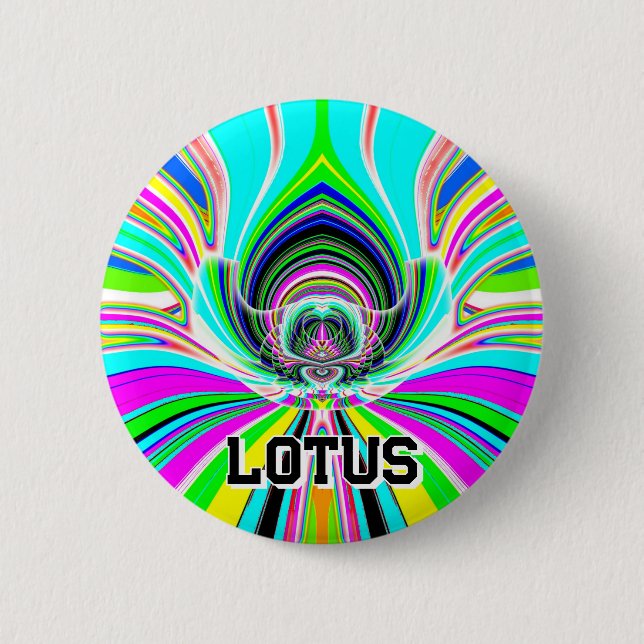 LOTUS (you may change the word) 6 Cm Round Badge (Front)