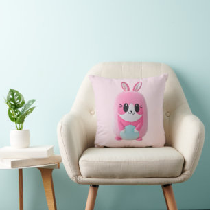 "Lou Lou". A cuddly, pink creature. Cushion