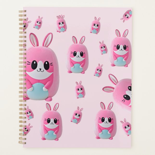 "Lou Lou". A cuddly, pink creature Planner (Front)