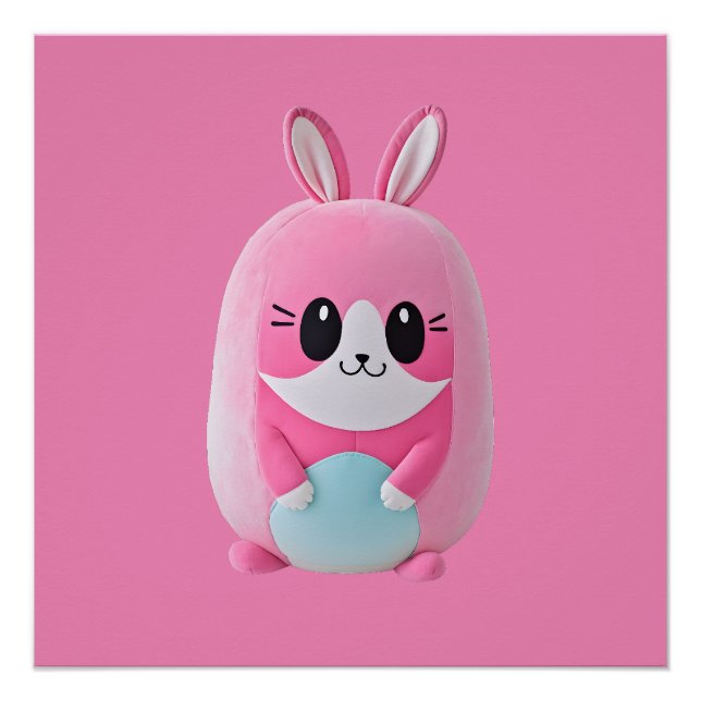 "Lou Lou".  A cuddly, pink creature Poster (Front)