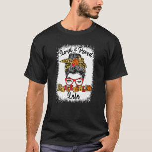 Loud And Proud Basketball Lala Messy Bun Bleached T-Shirt