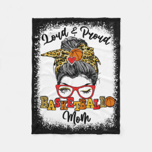 Loud And Proud Bysketbyll Mum Messy Bun Bleached Fleece Blanket