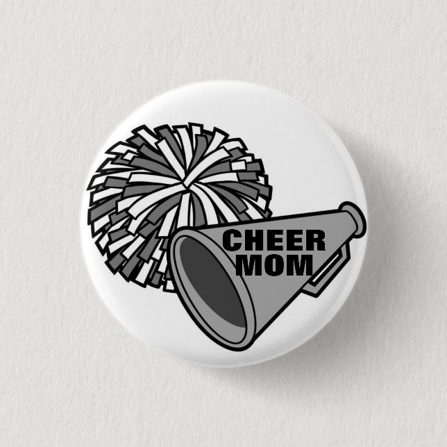 *LOUD AND PROUD CHEER MOM** 3 CM ROUND BADGE (Front)