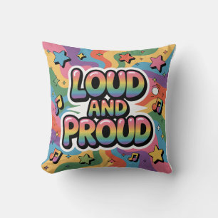 Loud and Proud – Colorful Psychedelic LGBTQ+ Ally Cushion