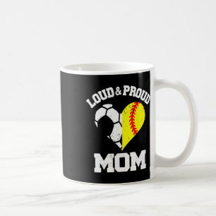 Loud And Proud Mum Soccer Softll Heart Sports Mum  Coffee Mug