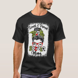 Loud And Proud Soccer Mima Messy Bun Bleached T-Shirt