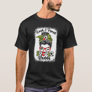 Loud And Proud Soccer Nanna Messy Bun Bleached T-Shirt