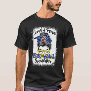 Loud And Proud Volleyball Grandmother Messy Bun Bl T-Shirt
