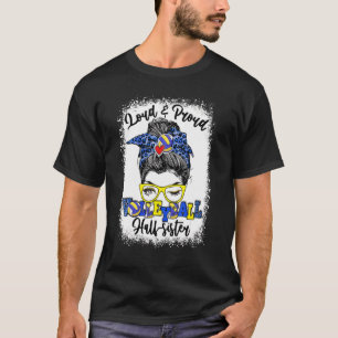 Loud And Proud Volleyball Half Sister Messy Bun Bl T-Shirt