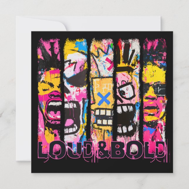 Loud & Bold – Graffiti Street Art Design Invitation (Front)