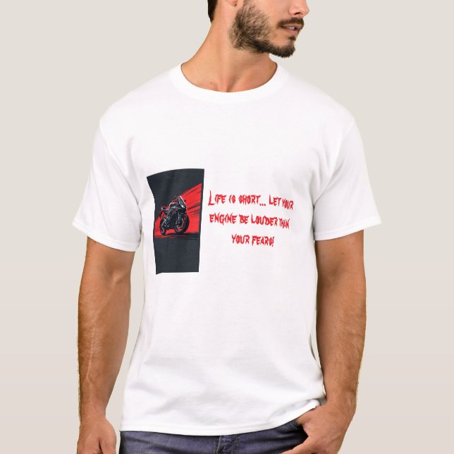  Loud Engine, Fearless Heart  Motorcycle Mug   T-Shirt (Front)