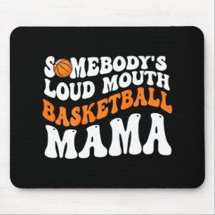 Loud Mouth Basketball Mama Retro Wavy Groovy  Mouse Pad