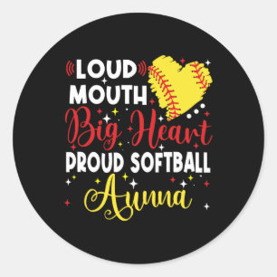 Loud Mouth Big Heart Proud Softll Aunna Mother's D Classic Round Sticker