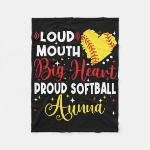 Loud Mouth Big Heart Proud Softll Aunna Mother's D Fleece Blanket