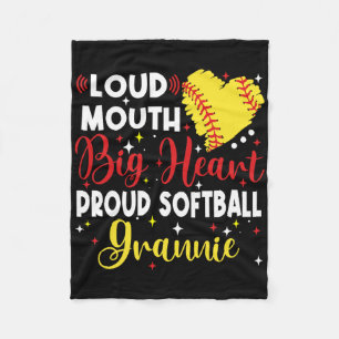 Loud Mouth Big Heart Proud Softll Grannie Mother's Fleece Blanket