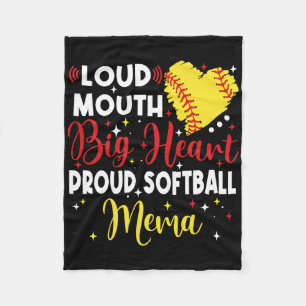 Loud Mouth Big Heart Proud Softll Mema Mother's Da Fleece Blanket