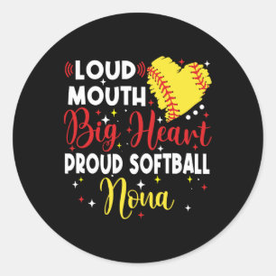 Loud Mouth Big Heart Proud Softll Nona Mother's Da Classic Round Sticker
