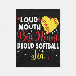 Loud Mouth Big Heart Proud Softll Tia Mother's Day Fleece Blanket