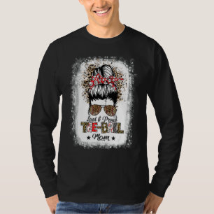 Loud & Proud Ball Mum Life Messy Bun Leopard Game  T-Shirt