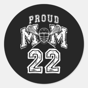 Loud Proud Lacrosse Mom Number Player 22 Mama Fami Classic Round Sticker