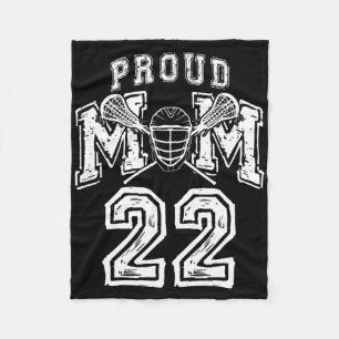 Loud Proud Lacrosse Mum Number Player 22 Mama Fami Fleece Blanket