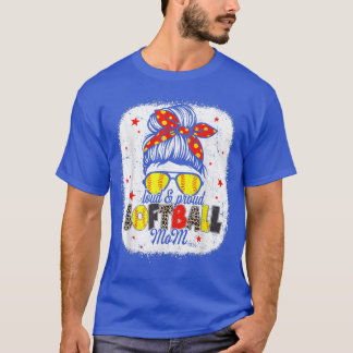 Loud & Proud Softball Mum Messy Bun Hair Leopard B T-Shirt