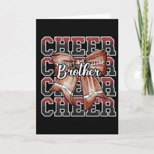 Loud Proud Sport Footll Cheer Brother Leopard Bow Card