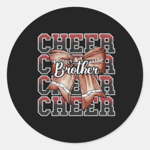 Loud Proud Sport Footll Cheer Brother Leopard Bow  Classic Round Sticker