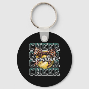 Loud Proud Sport Softll Cheer Grandma Leopard Bow  Key Ring