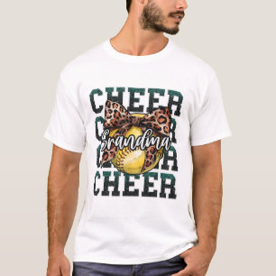Loud Proud Sport Softll Cheer Grandma Leopard Bow T-Shirt