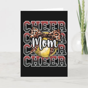 Loud Proud Sport Softll Cheer Mum Mama Leopard Bow Card