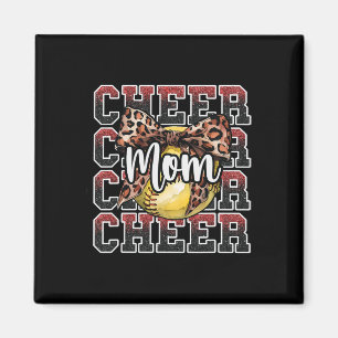 Loud Proud Sport Softll Cheer Mum Mama Leopard Bow Magnet