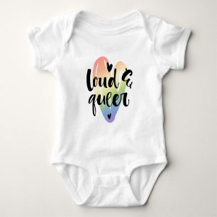 Loud & Queer Watercolor Heart Baby Bodysuit