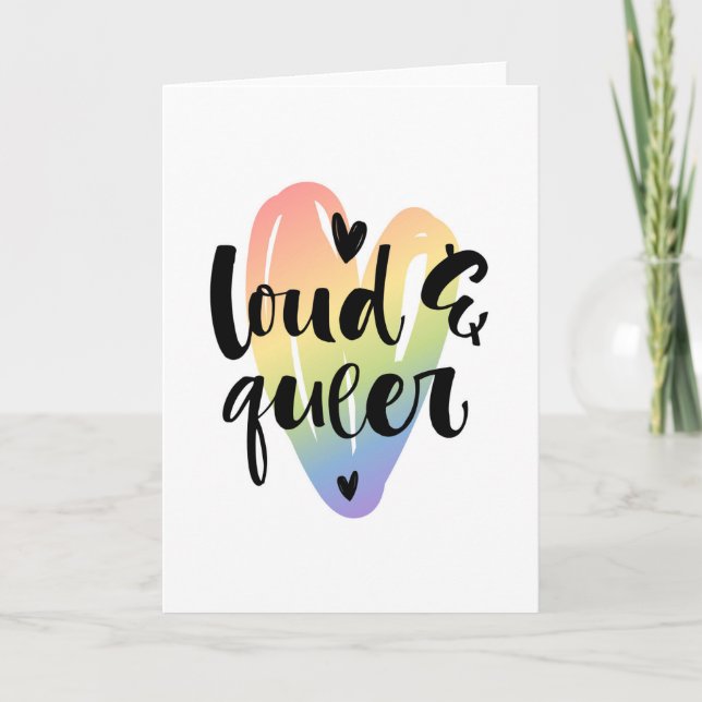 Loud & Queer | Watercolor Heart Card (Front)