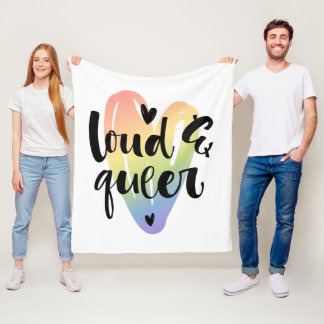 Loud & Queer | Watercolor Heart Fleece Blanket