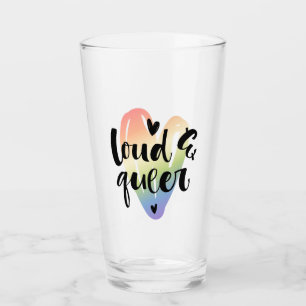 Loud & Queer Watercolor Heart Glass