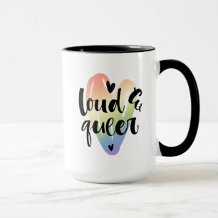Loud & Queer   Watercolor Heart Mug