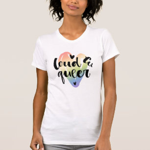 Loud & Queer   Watercolor Heart T-Shirt