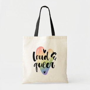 Loud & Queer   Watercolor Heart Tote Bag